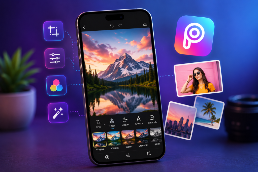 Mobile photo editing app