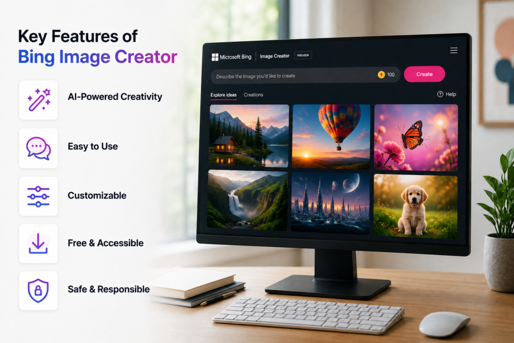 Bing Image Creator features