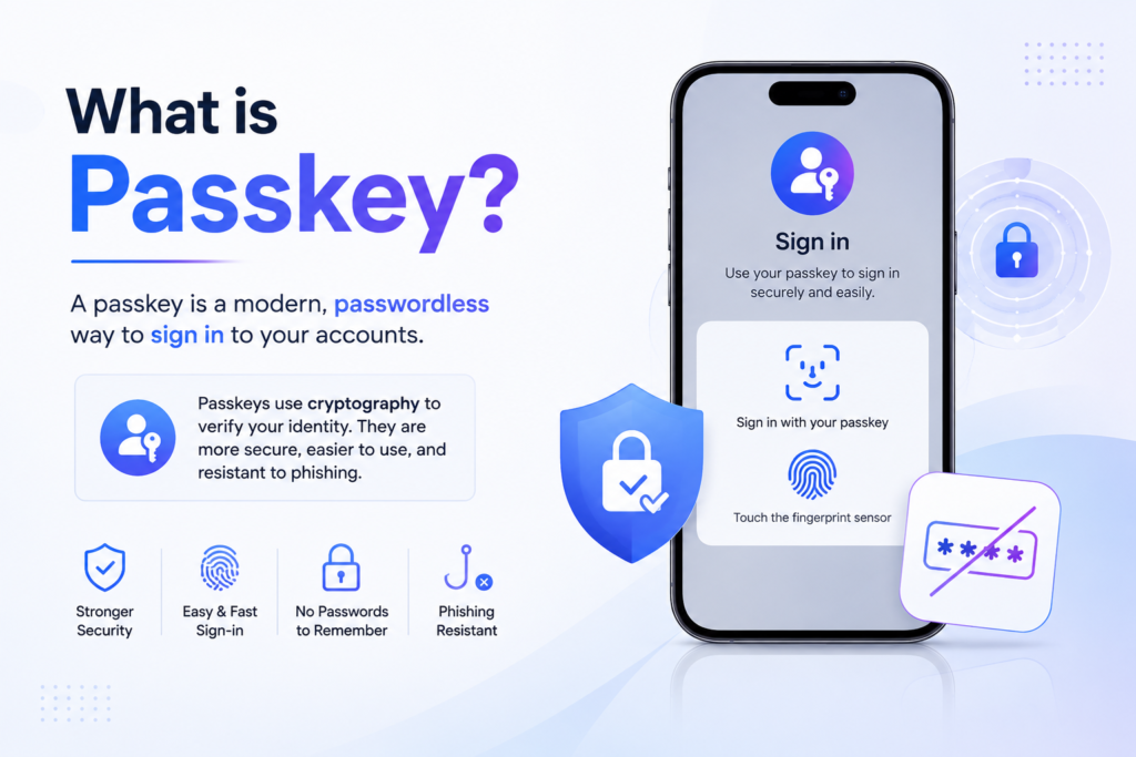 Passkey login screen