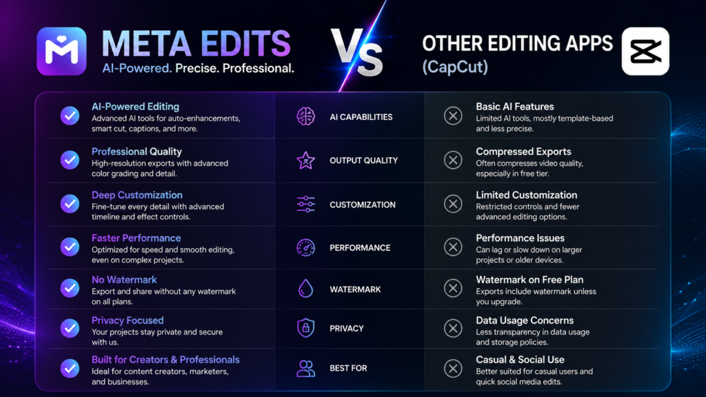 Meta Edits vs CapCut