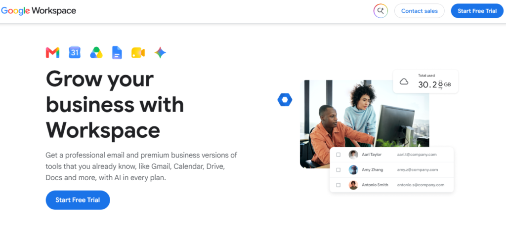 Google Workspace dashboard