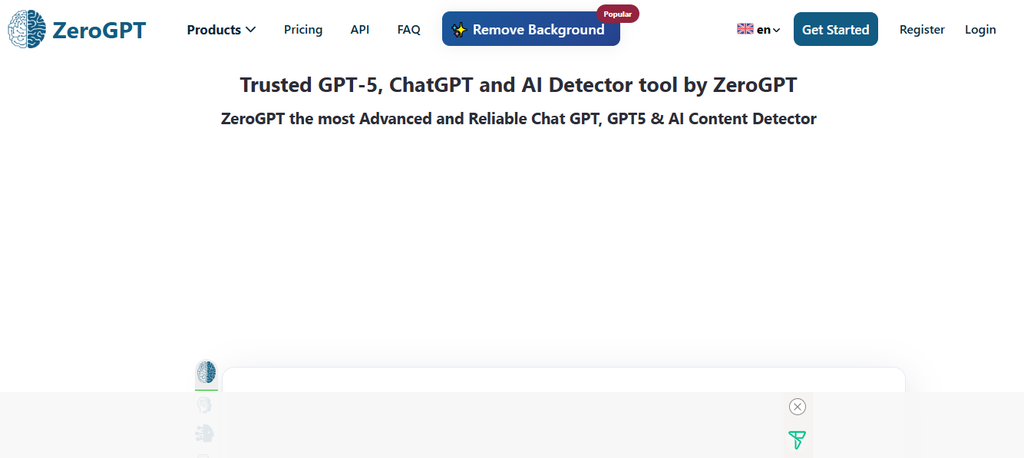ZeroGPT AI content detector