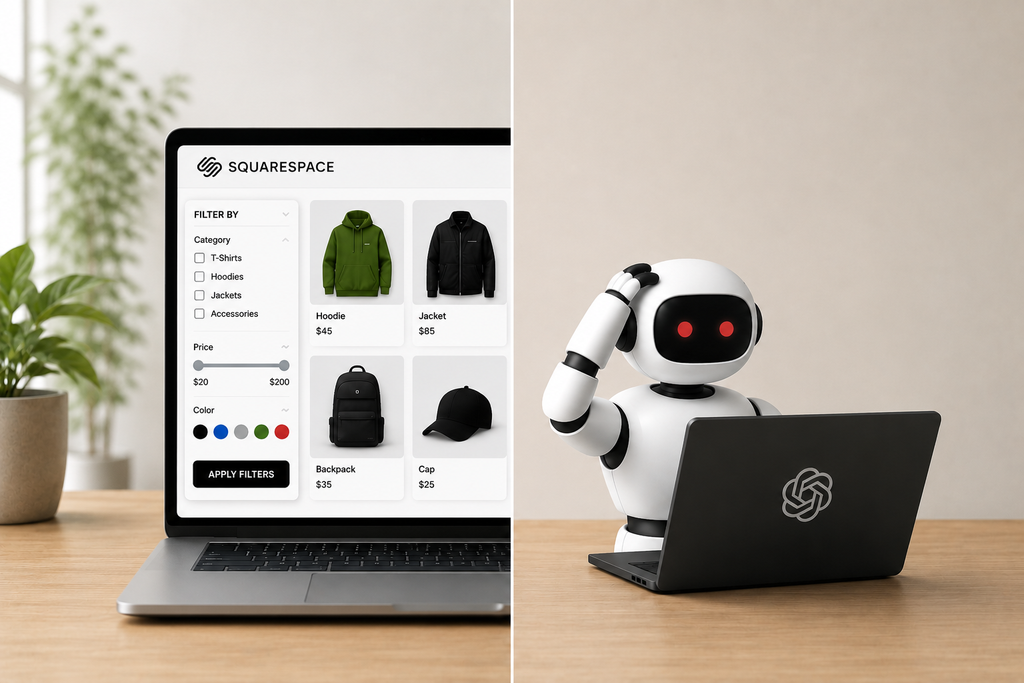 squarespace traditional seo filetrs vs AI chatbots