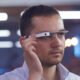 man using virtual reality gadget computer glasses